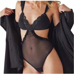 NEW WE ARE HAH key to your heart bodysuit in noir